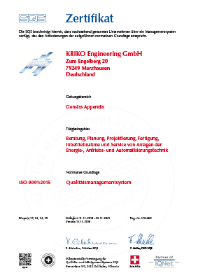 ISO 9001:2015 SQS Zertifikat (German) Quality management system