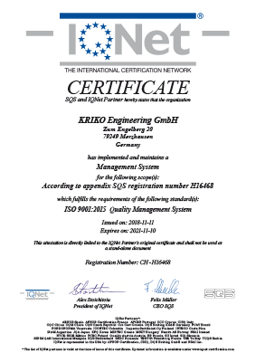  ISO 9001:2015 IQNet and SQS Certificate (English)