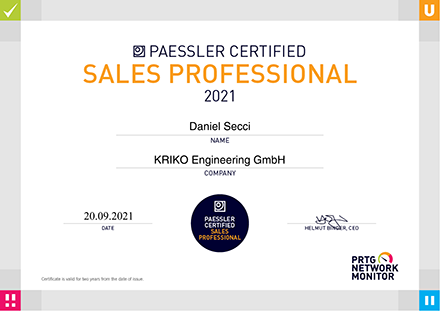Paessler Certificate Sales Professional (English)